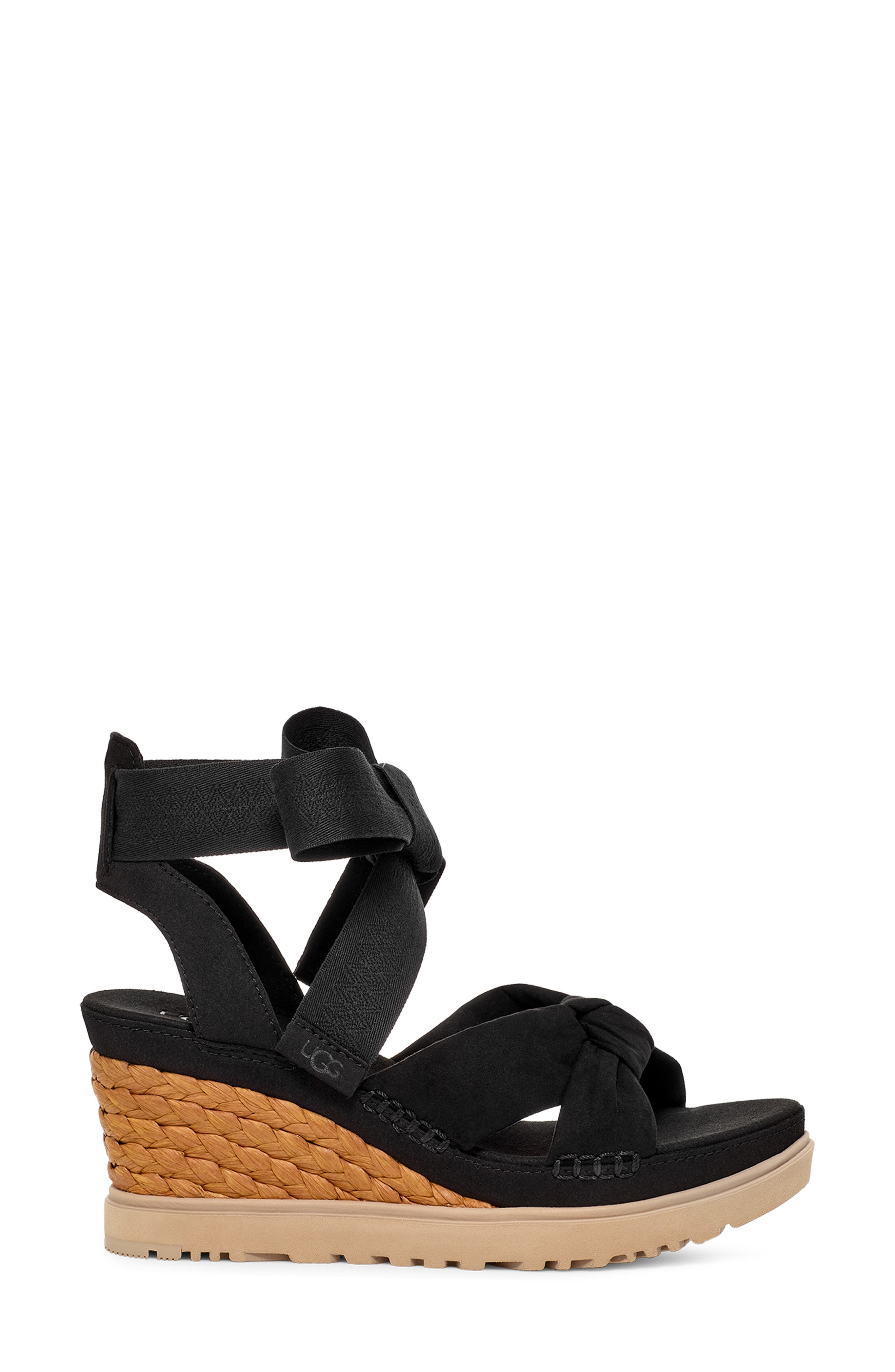 UGG<sup>®</sup> Ileana Ankle Wrap Wedge Sandal, Alternate, color, 