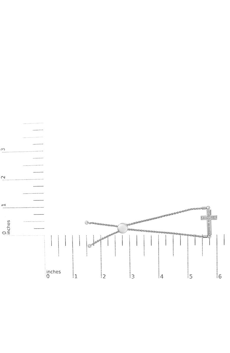 Haus of Brilliance .925 Sterling Silver Diamond Accent Cross Bolo Bracelet, Alternate, color, White