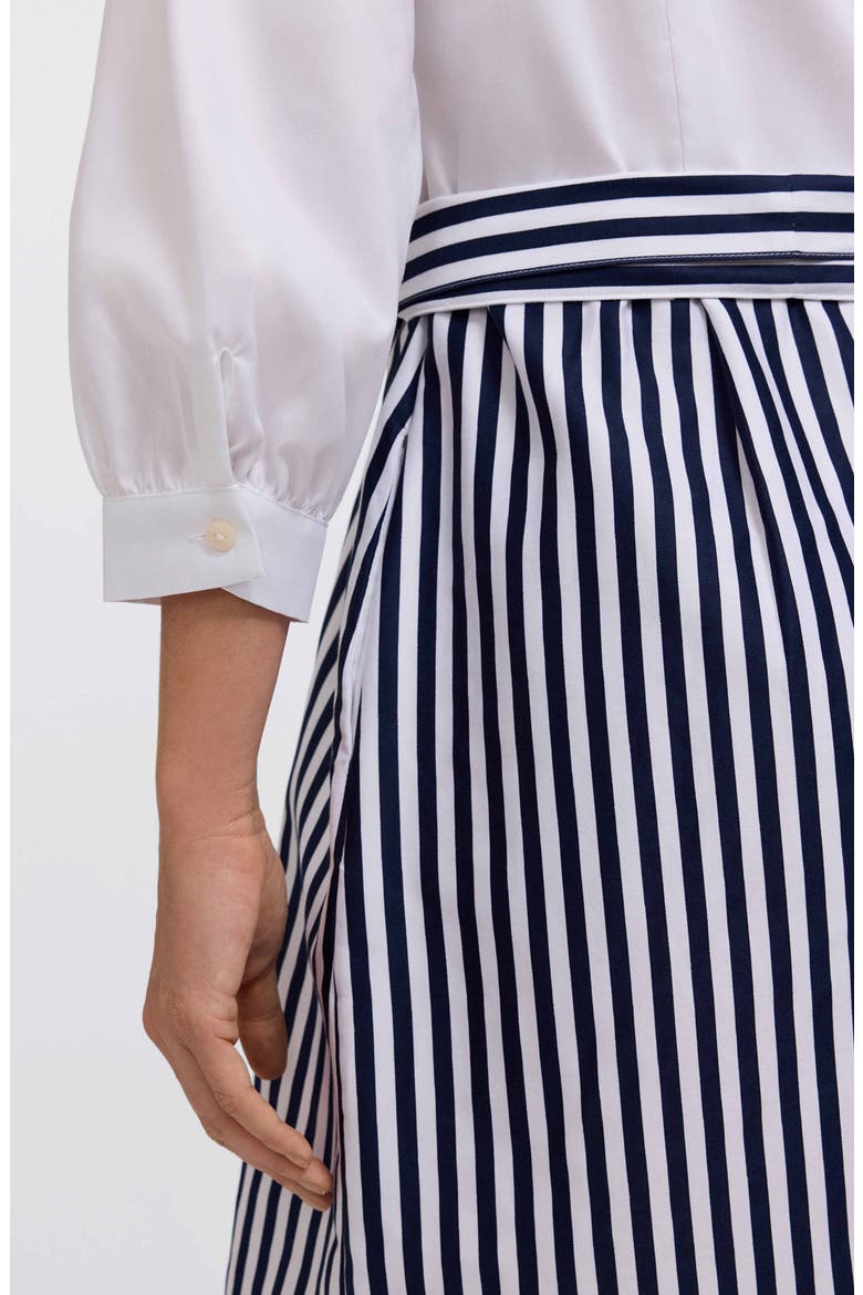 Esther Tie Waist Midi Shirtdress, Alternate, color, BLUE/ WHITE