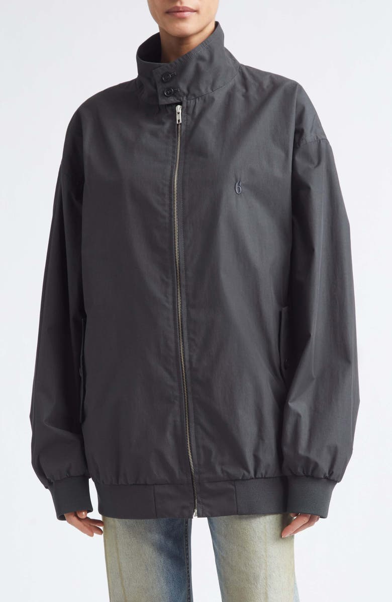 MM6 Maison Margiela Cotton & Nylon Sports Jacket, Main, color, Anthracite Grey