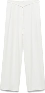 MANGO Tie Belt Wide Leg Pants