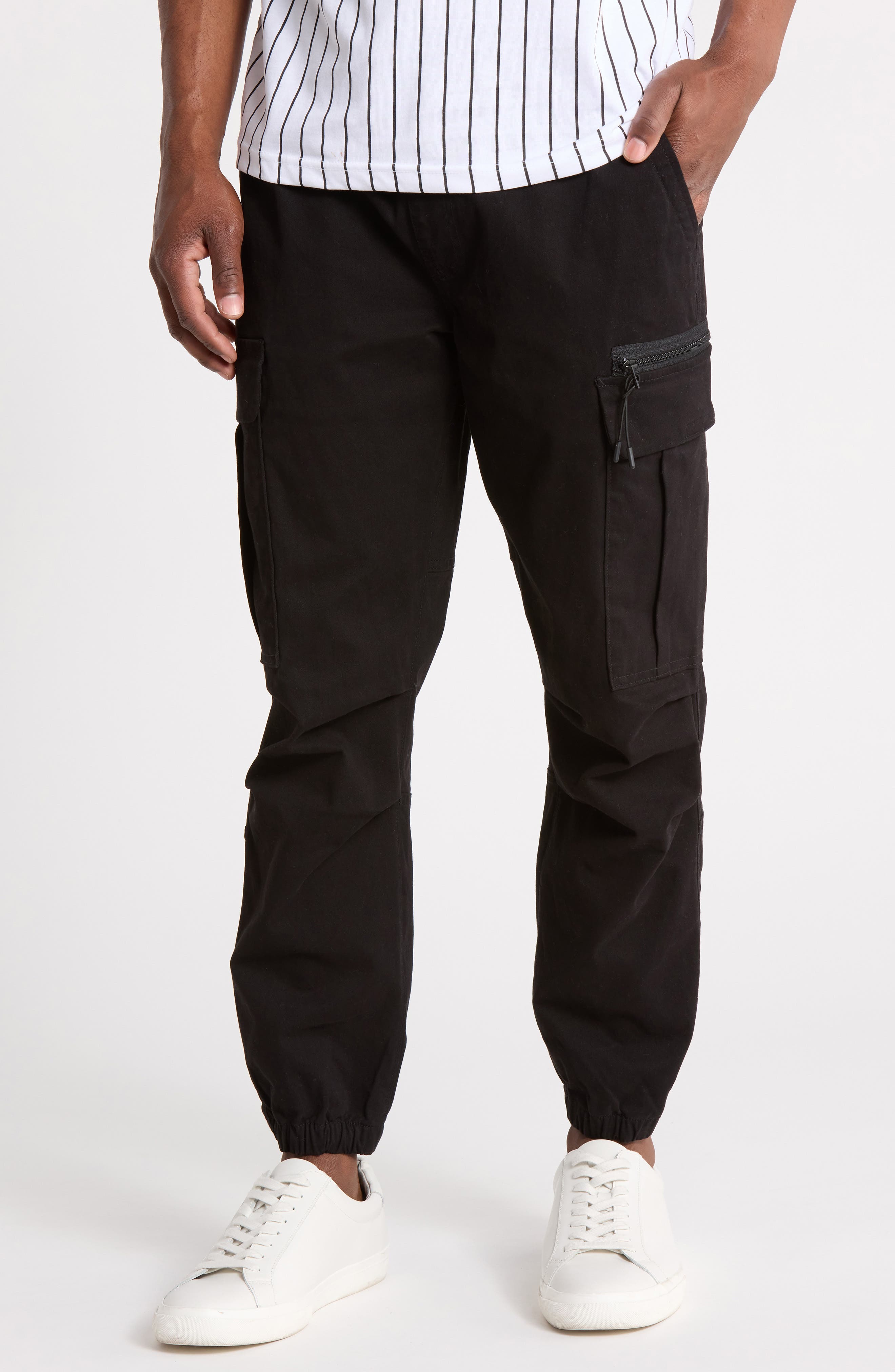 Stretch Cotton Cargo Joggers