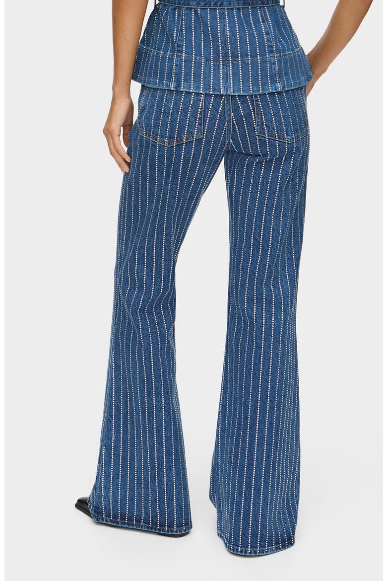 Diamante Flare Jeans, Alternate, color, MID BLUE