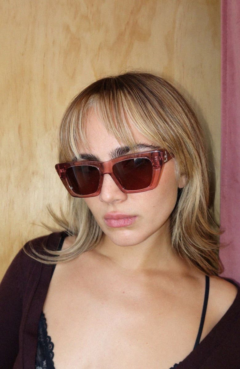 INDY Uptown Square Polarized Sunglasses, Alternate, color, Pink