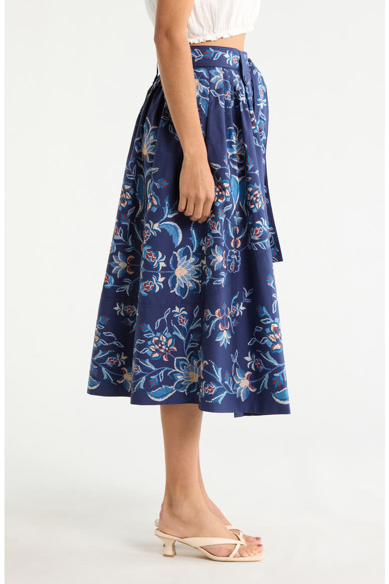 Winter Loom A-Line Midi Skirt, Alternate, color, WINTER LOOM BLUE