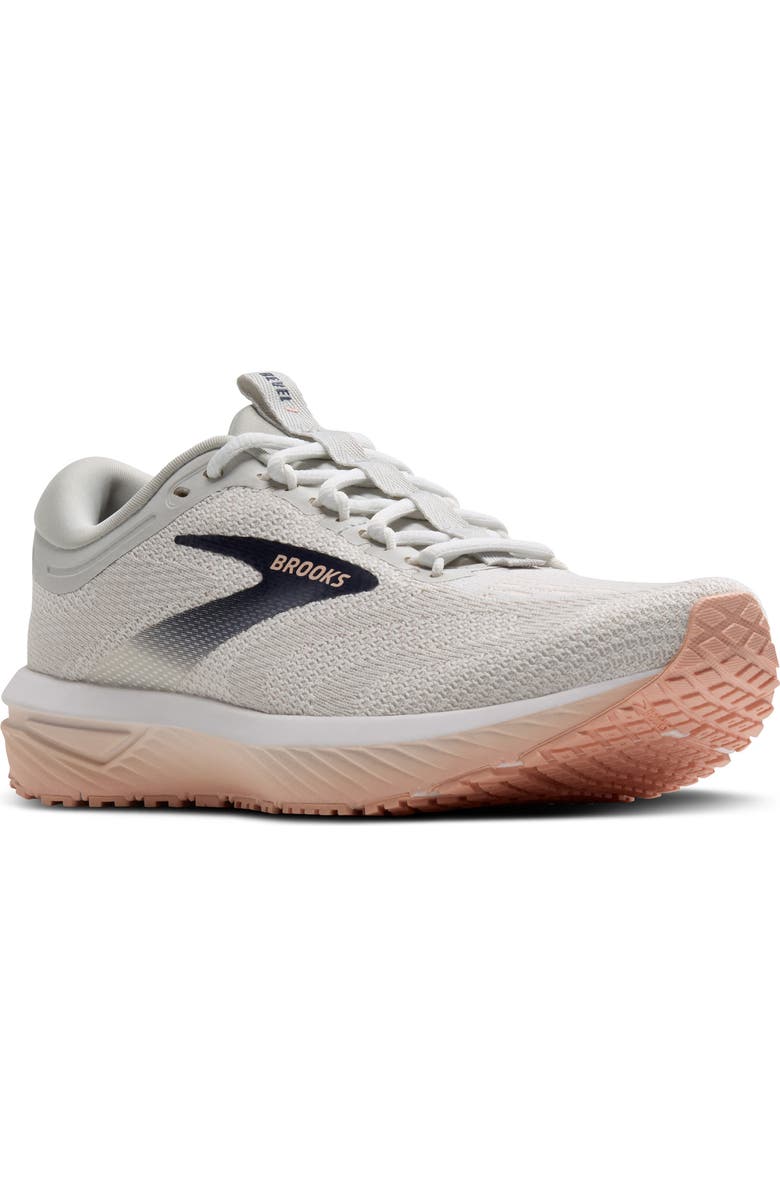 Brooks Revel 7 Hybrid Running Shoe, Main, color, Oyster/White/Tropical Peach