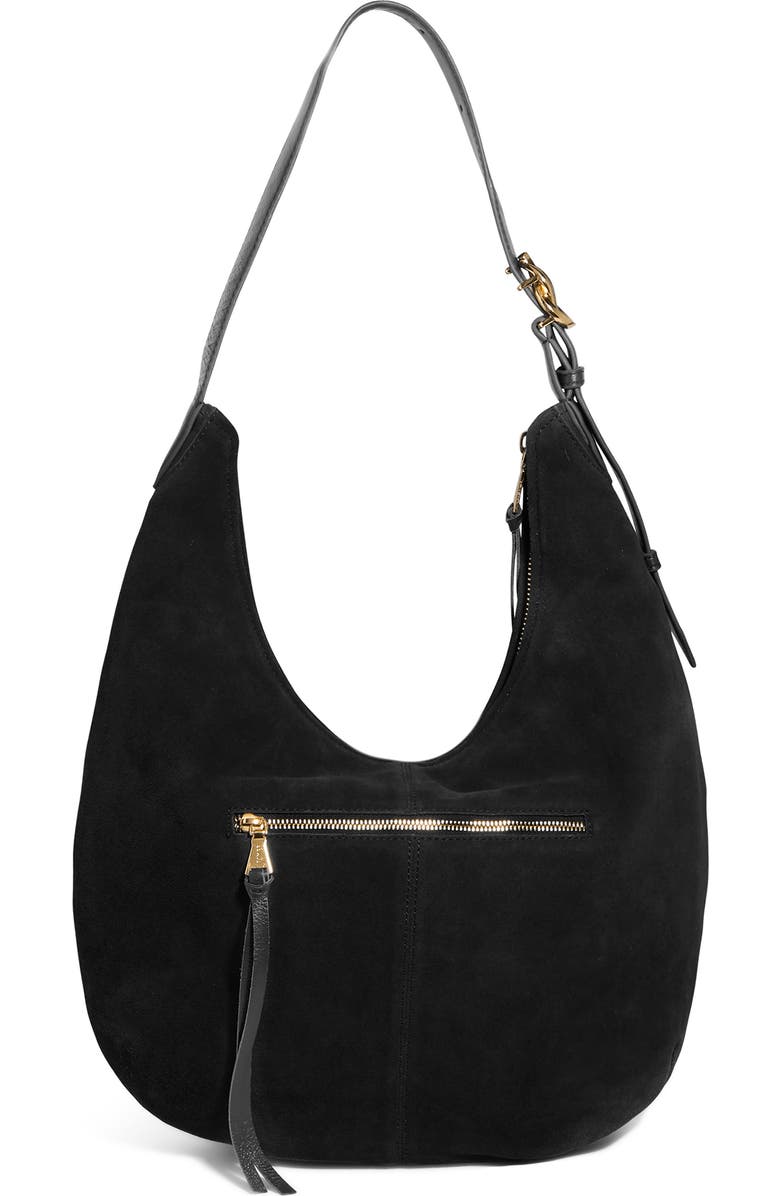 AIMEE Large Unity Suede Hobo Bag, Alternate, color, Black Suede