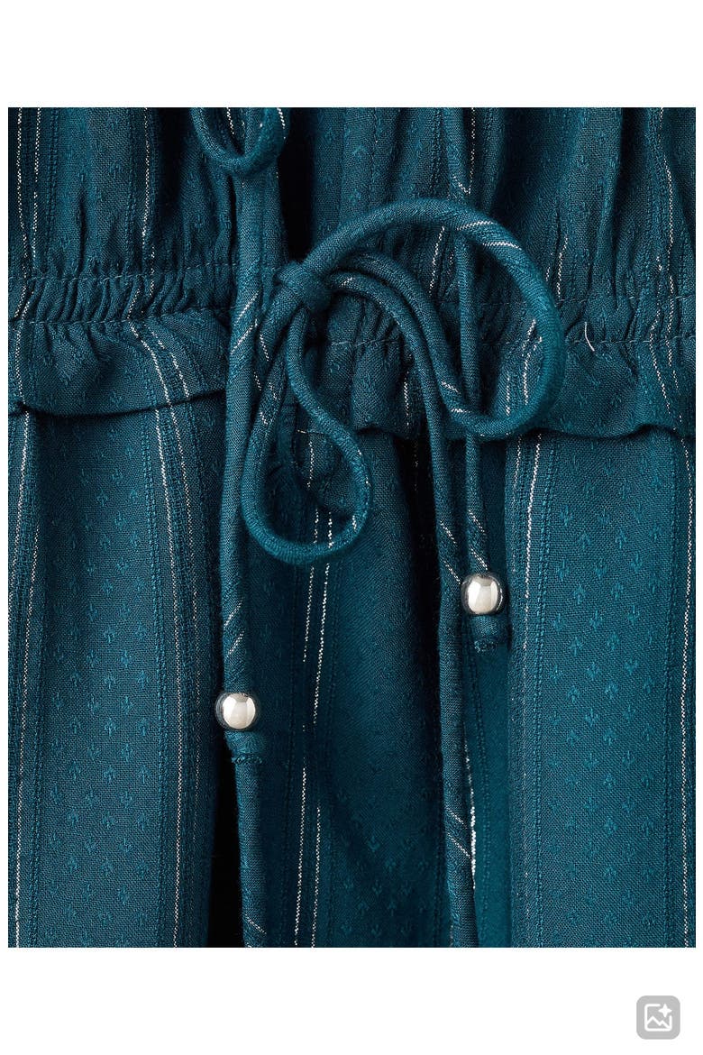 Metallic Stripe Bow Top, Alternate, color, PETROL BLUE
