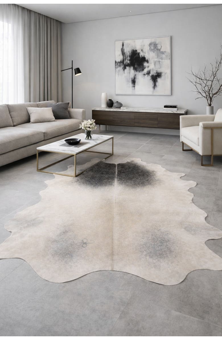Rhacam Eco Hides RH Rugs Audrey Black and white Cowhide Rug 6'1" × 6'7", Alternate, color, Black And White