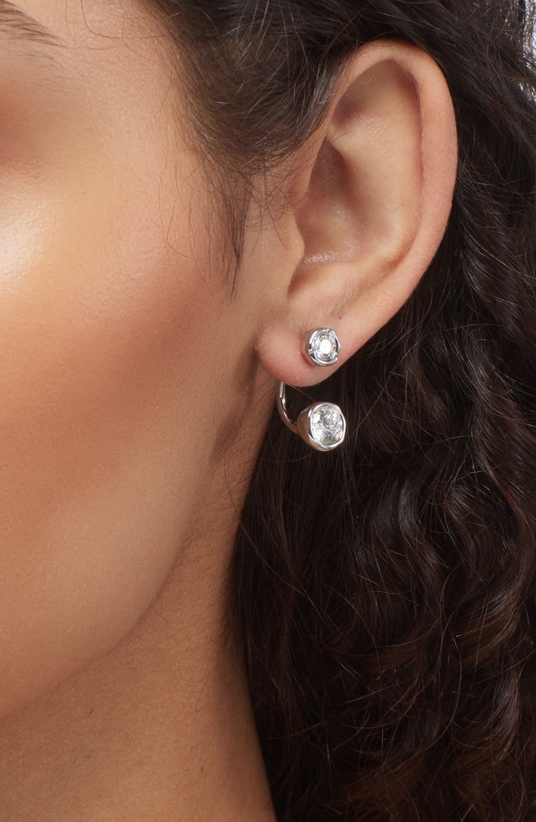 Alexis Bittar Asterales Cubic Zirconia Studs & Jackets Set, Alternate, color, Silver