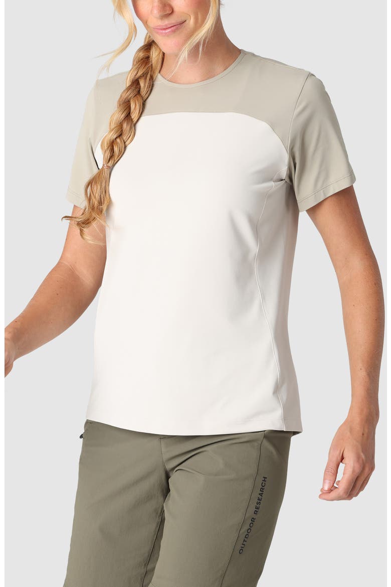 Freewheel MTB Short Sleeve Jersey T-Shirt, Alternate, color, PRO KHAKI/ OYSTER
