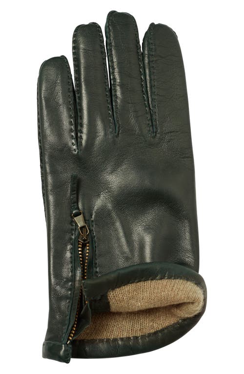 Paula Rowan Richard E Cashmere Lined Leather Gloves In Green