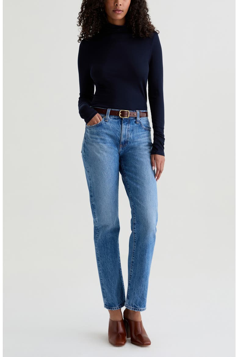 The Boyfriend Mid Rise Straight Leg Jeans, Alternate, color, CANDID