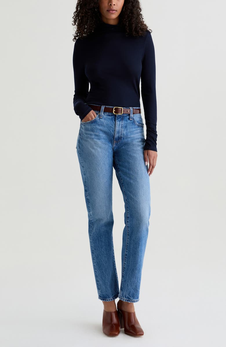 AG The Boyfriend Mid Rise Straight Leg Jeans, Alternate, color, Candid
