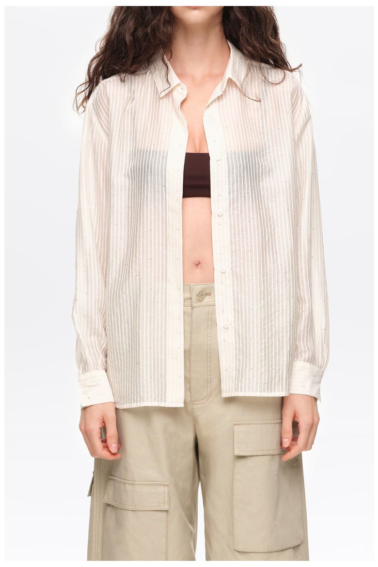 Straight striped shirt, Main, color, IVORY