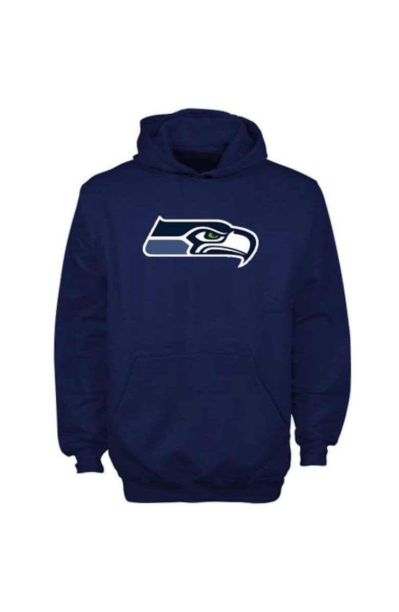 Outerstuff Seattle Seahawks Youth Primary Logo Fleece Hoodie - College Navy, Alternate, color, 