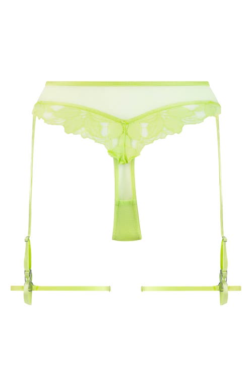 HUNKEMOLLER HUNKEMÖLLER INGRID HIGH WAIST MESH & LACE PANTIES WITH GARTER STRAPS