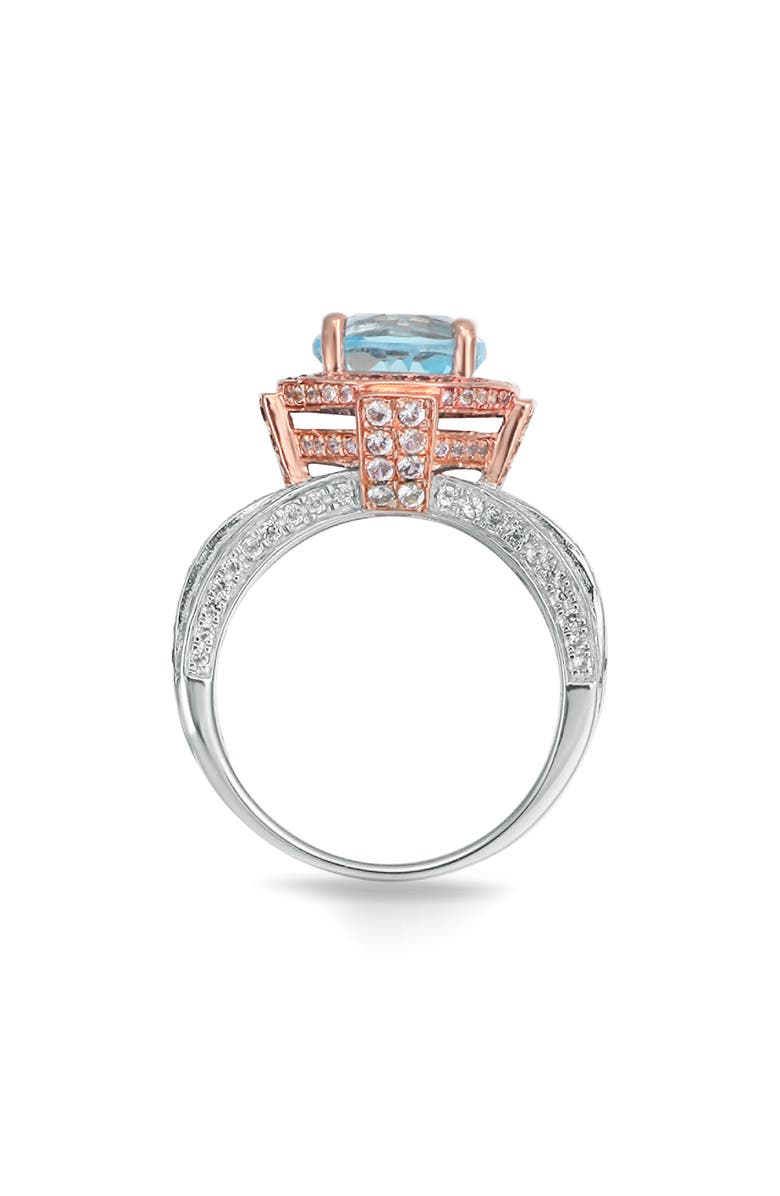 SUZY LEVIAN Two-Tone Semiprecious Stone & White Topaz Halo Ring, Alternate, color, Blue