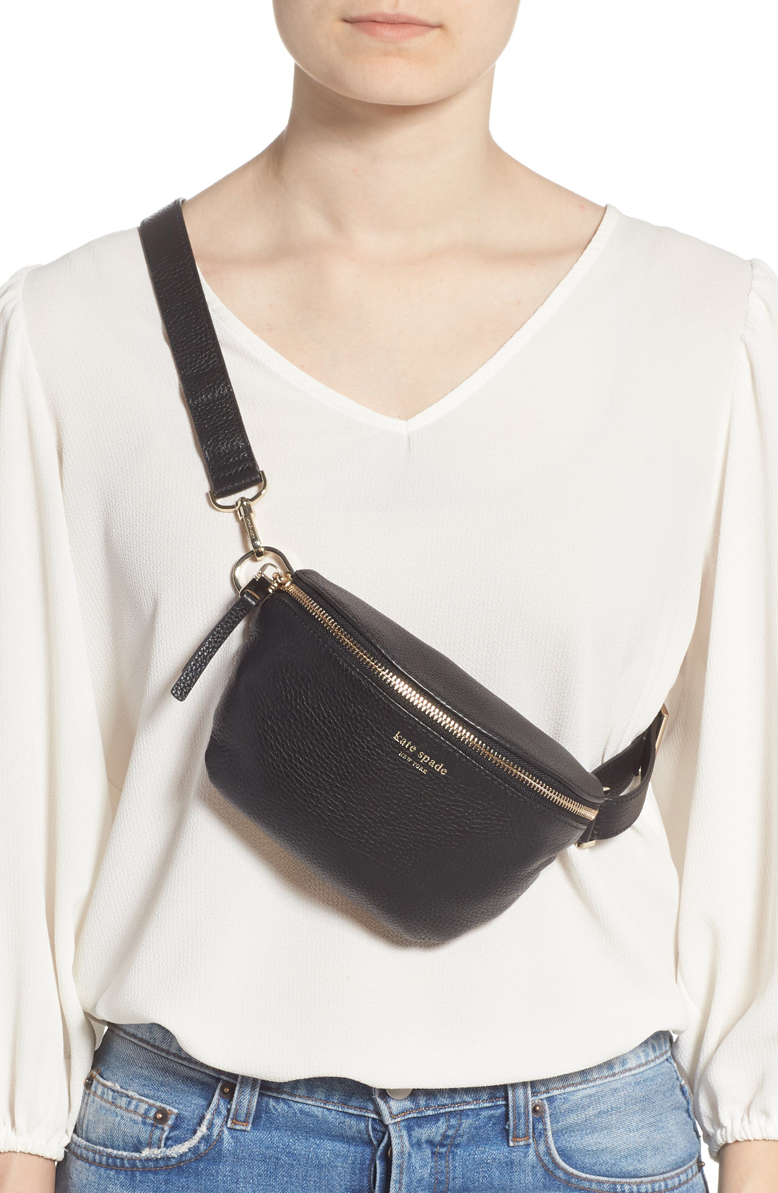 Kate Spade New York medium polly leather belt bag, Alternate, color, 