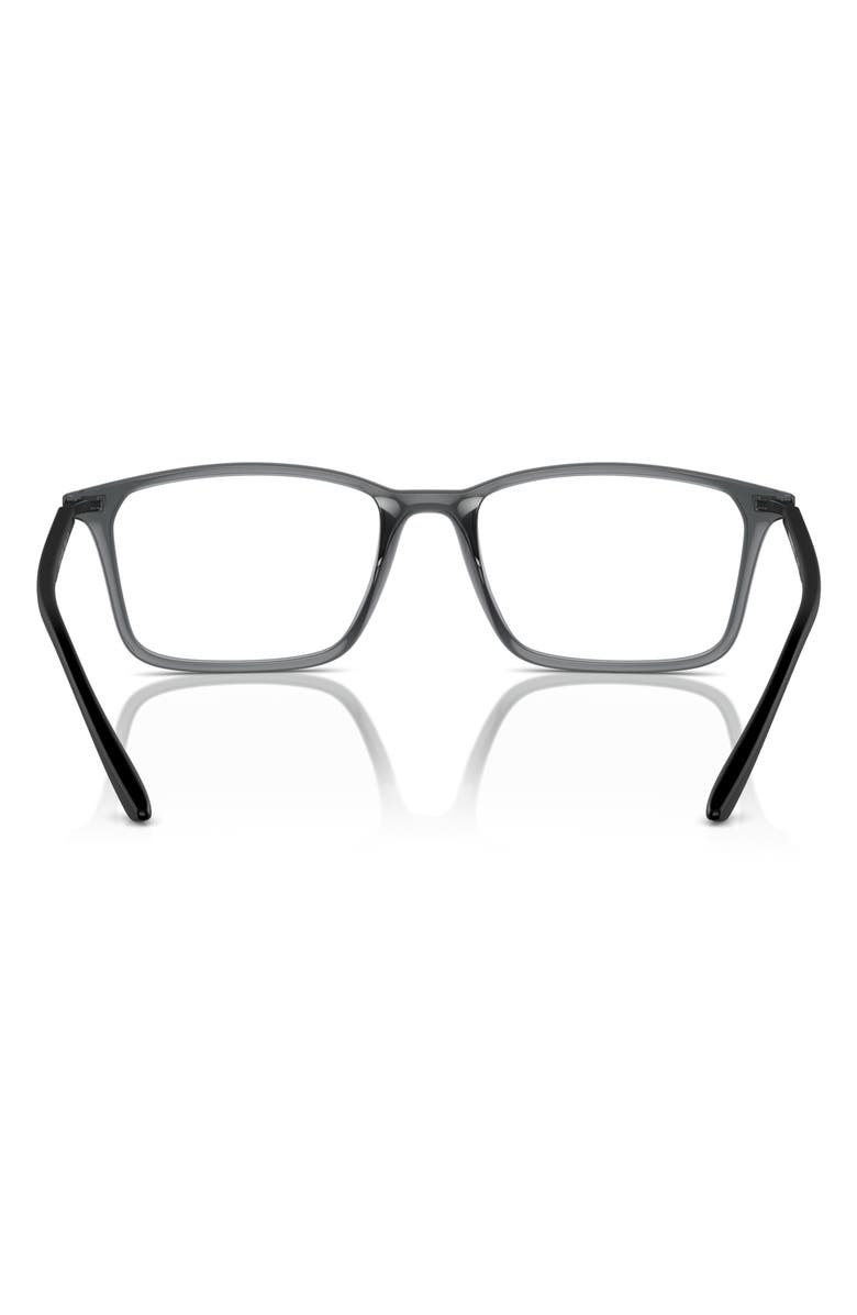Emporio Armani 55mm Rectangle Optical Glasses, Alternate, color, Shiny Black / Demo Lens