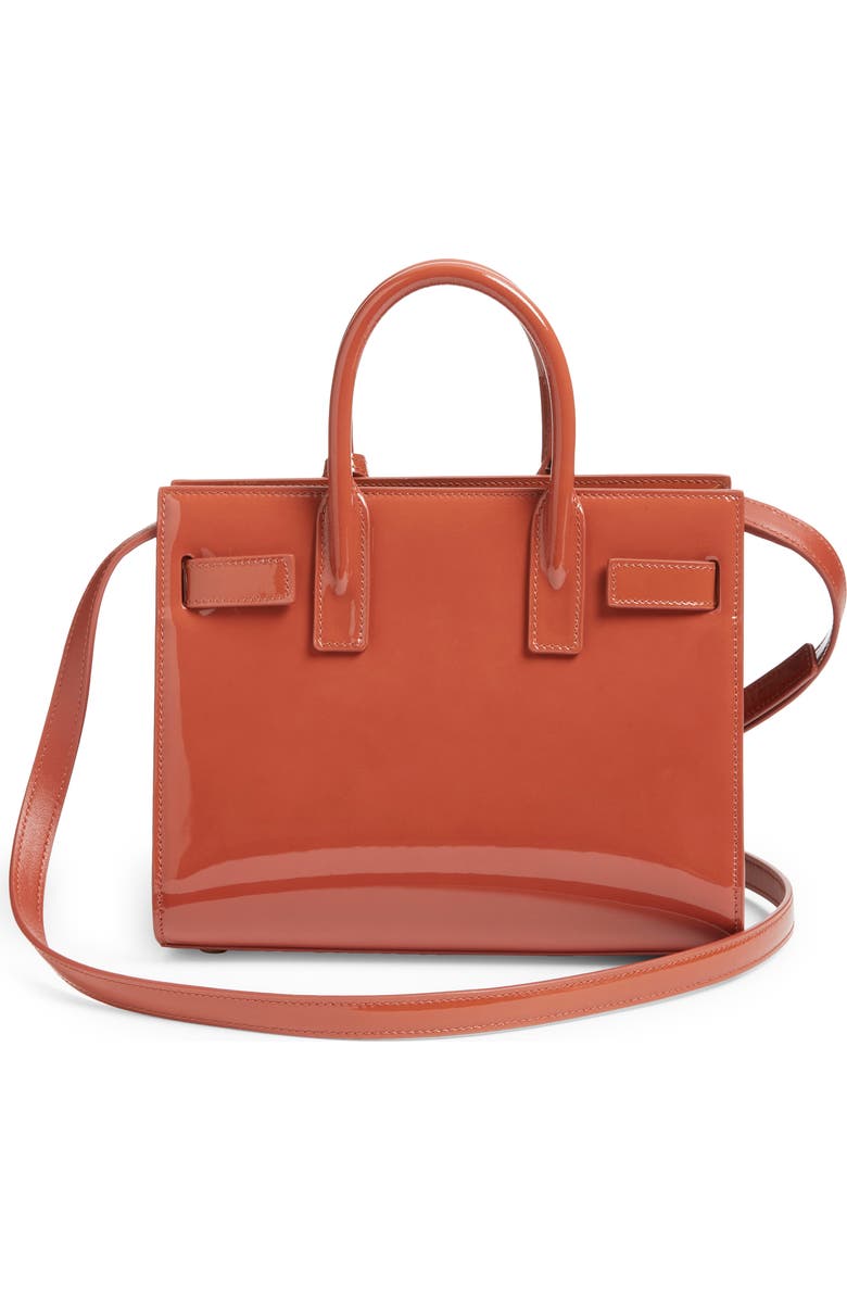 Saint Laurent Nano Sac de Jour Patent Leather Handbag, Alternate, color, Mild Rose