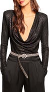 Ramy Brook Carolina Metallic Rib Drape Top