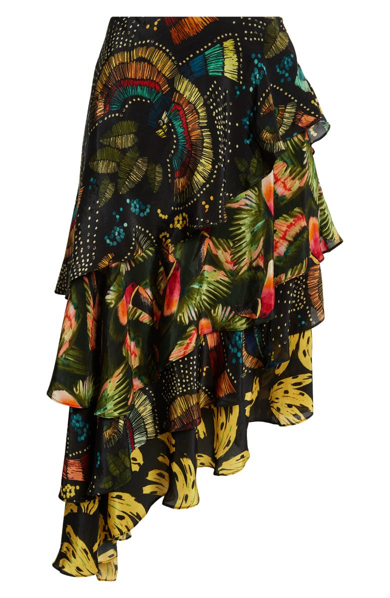 FARM Rio Mix Print Tiered Midi Skirt, Alternate, color,