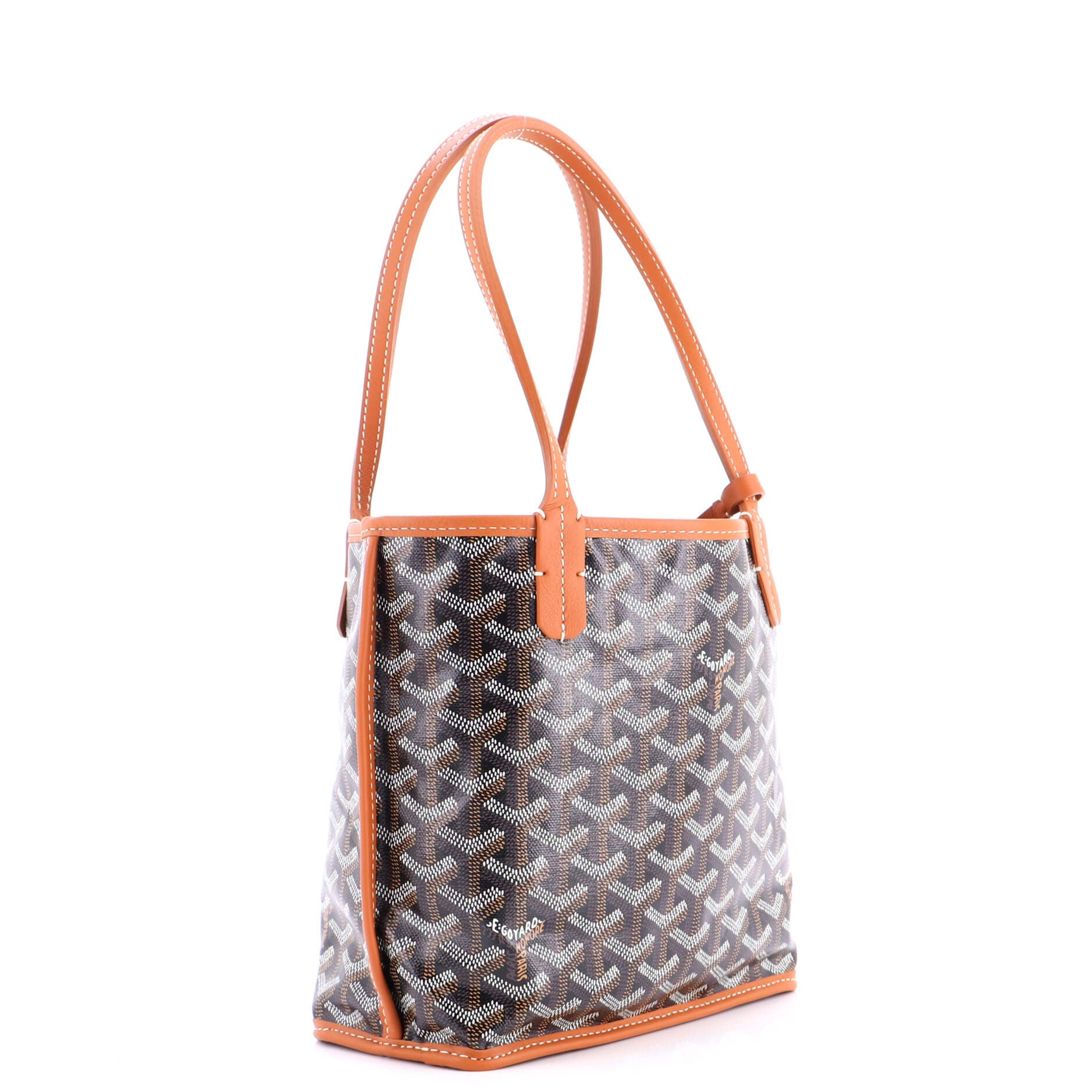 Pre-Owned Goyard Anjou Reversible Tote Coated Canvas Mini, Alternate, color, Brown