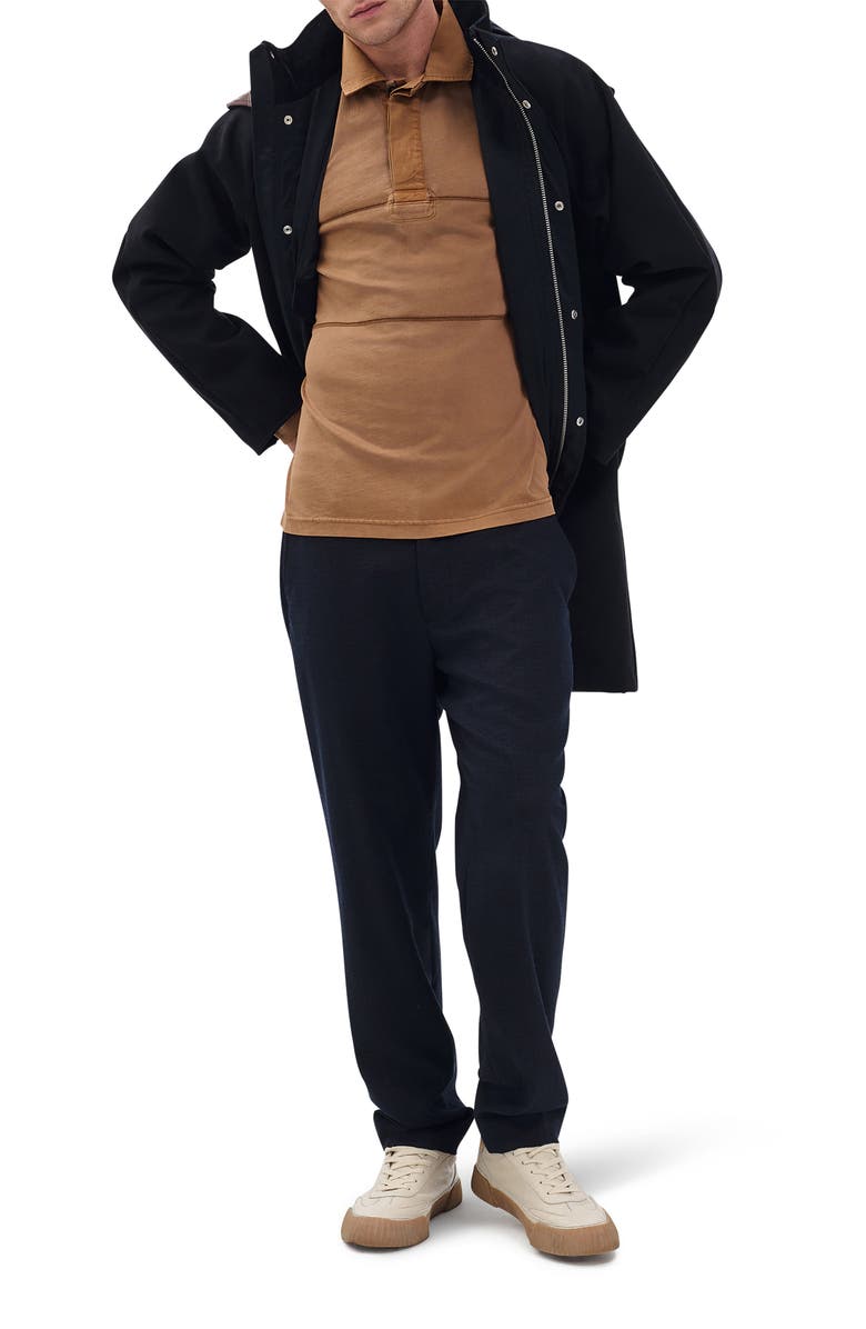 rag & bone Washed Rugby Shirt, Alternate, color, Washed Brown