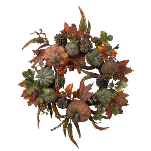 24-in Pumpkin & Gourd Wreath