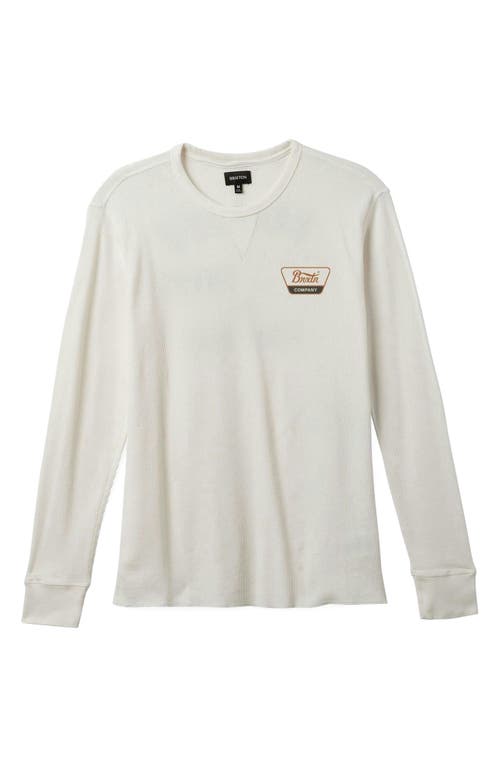 Brixton Linwood Long Sleeve Thermal Cotton Graphic T-shirt In White