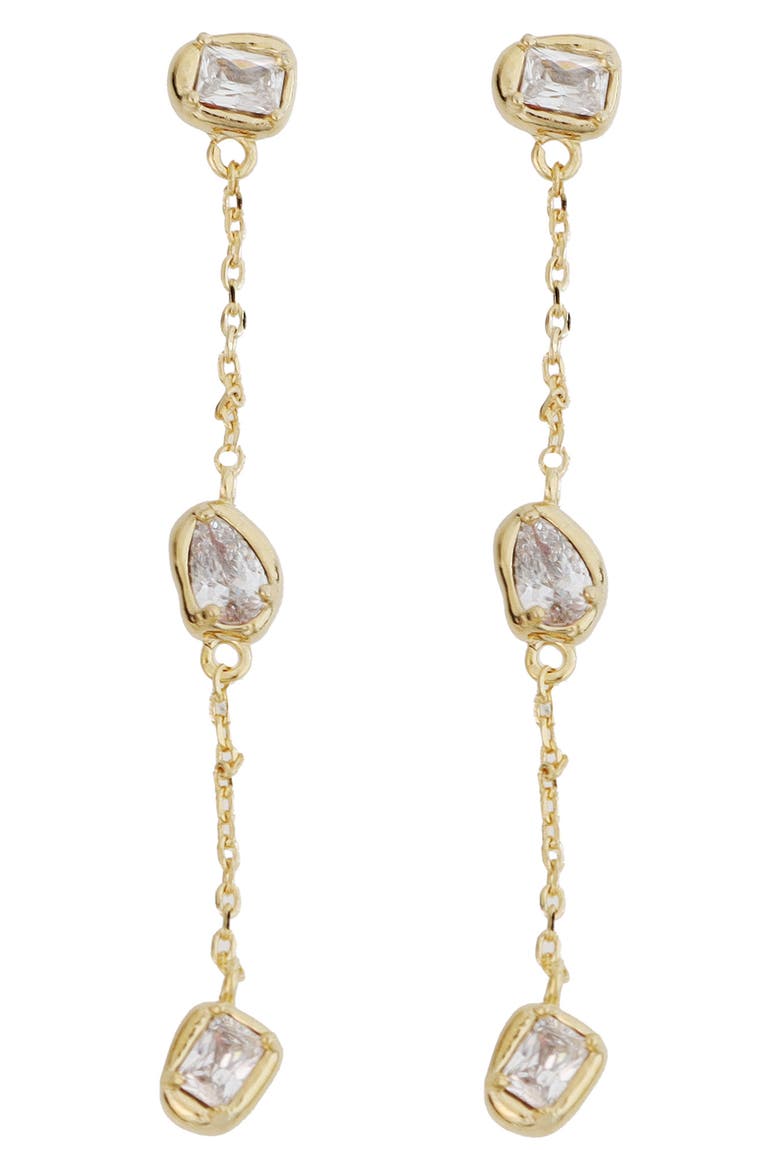 Crystal Linear Drop Earrings, Main, color, GOLD