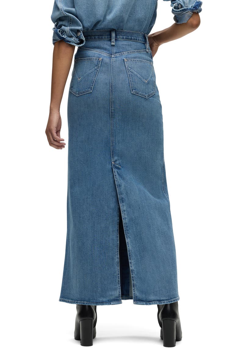 Reconstructed Stretch Cotton Denim Maxi Skirt, Alternate, color, SUGARCOAT