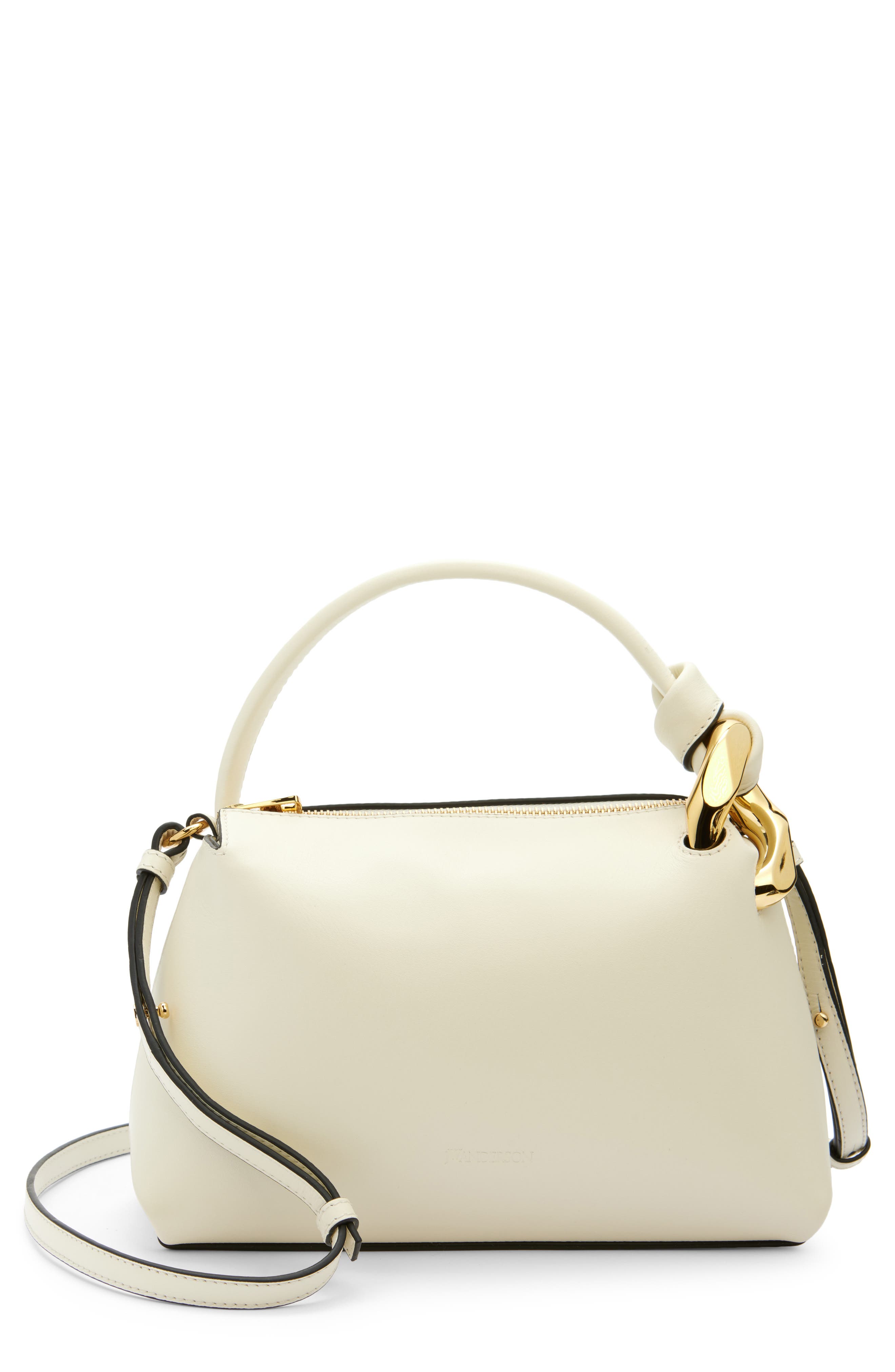 Small JWA Corner Leather Crossbody Bag, Main, color, WHITE