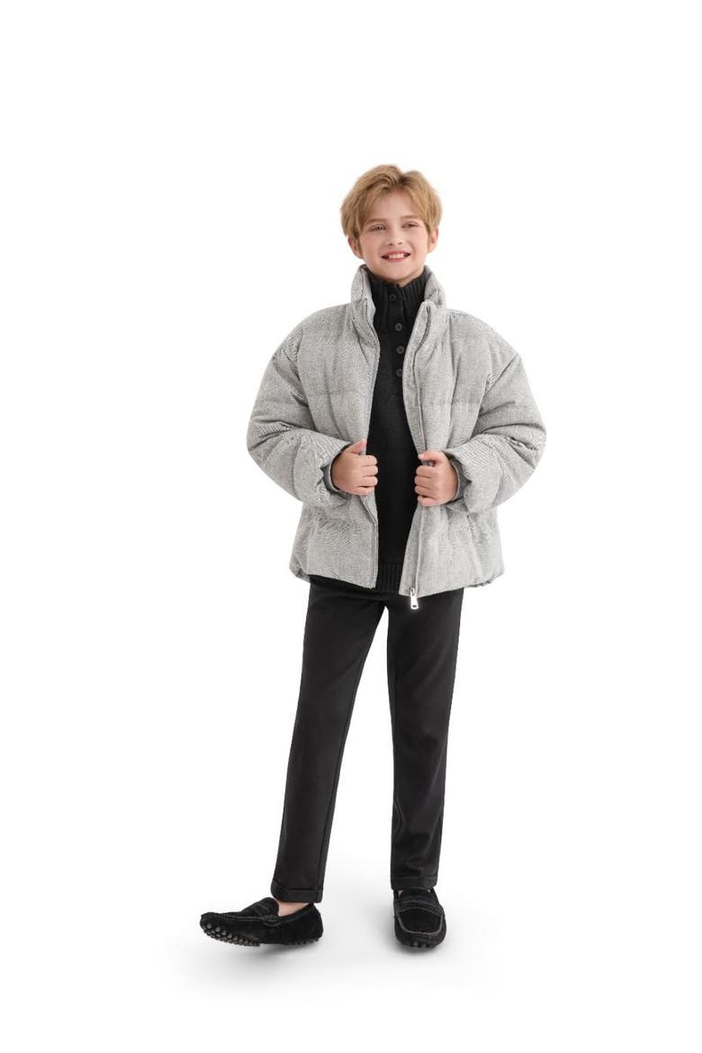 Puffer Jacket with High Collar, Alternate, color, Grey