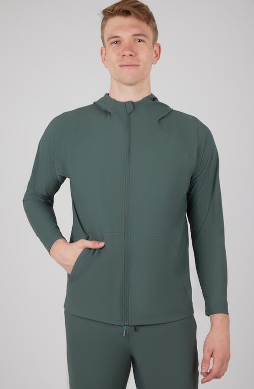 90 Degree By Reflex Waffle Warp Zip Hoodie In Urban Chic