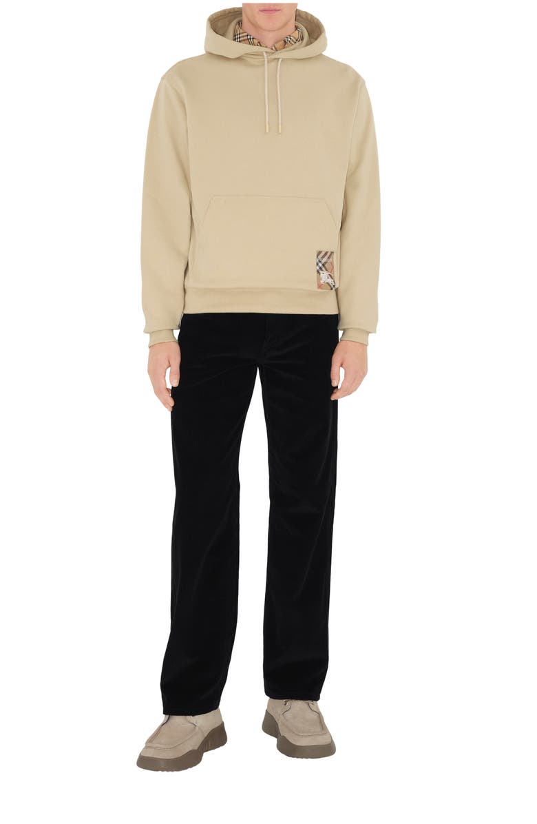 Burberry Check Label Cotton Hoodie, Main, color, 