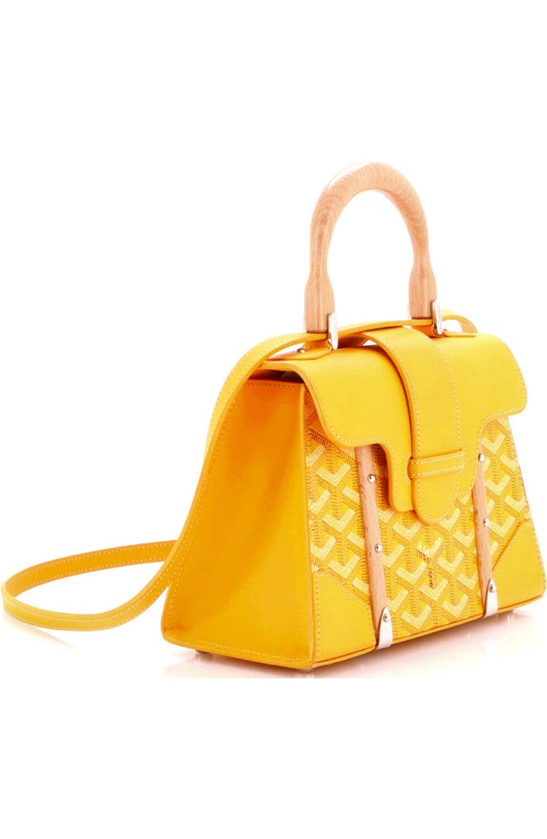 Pre-Owned Goyard Structured Saigon Top Handle Bag Coated Canvas with Leather Mini, Alternate, color, Yellow
