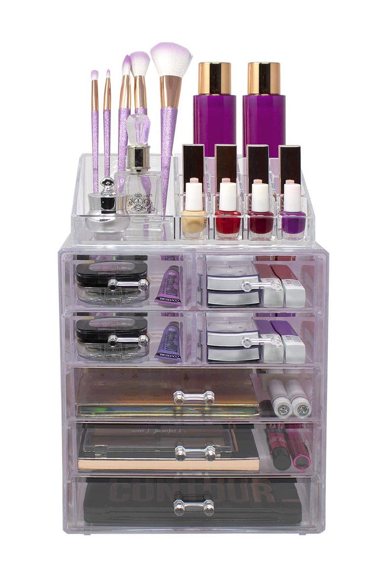 Makeup and Jewelry Storage Case Display Set - Tie-Dye, Alternate, color, TIE-DYE