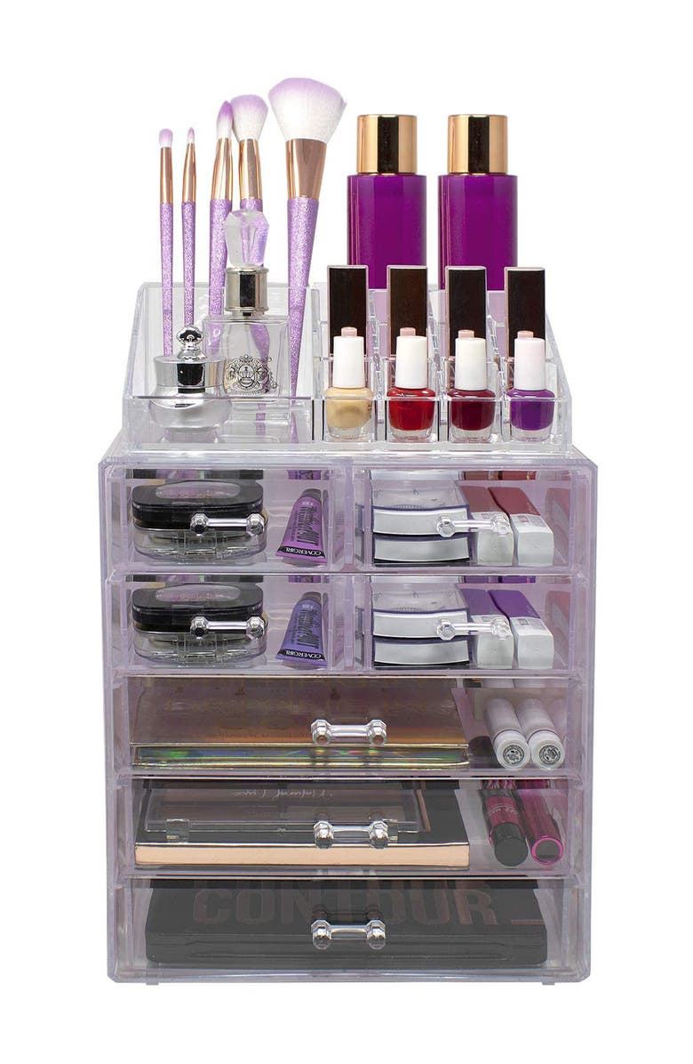 SORBUS Makeup and Jewelry Storage Case Display Set - Tie-Dye, Alternate, color, Tie-Dye