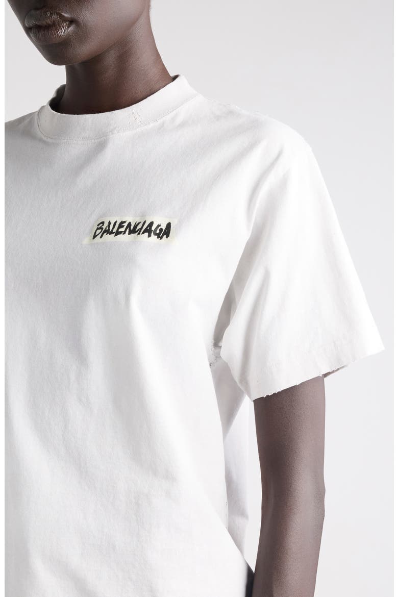 Medium Fit Masking Tape Logo Dry Jersey T-Shirt, Alternate, color, 9012 DIRTY WHITE