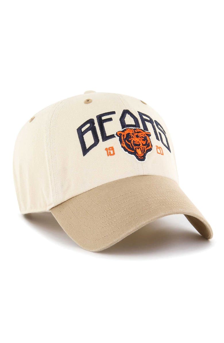 '47 Men's '47 Natural/Tan Chicago Bears Sierra Clean Up Adjustable Hat, Alternate, color,