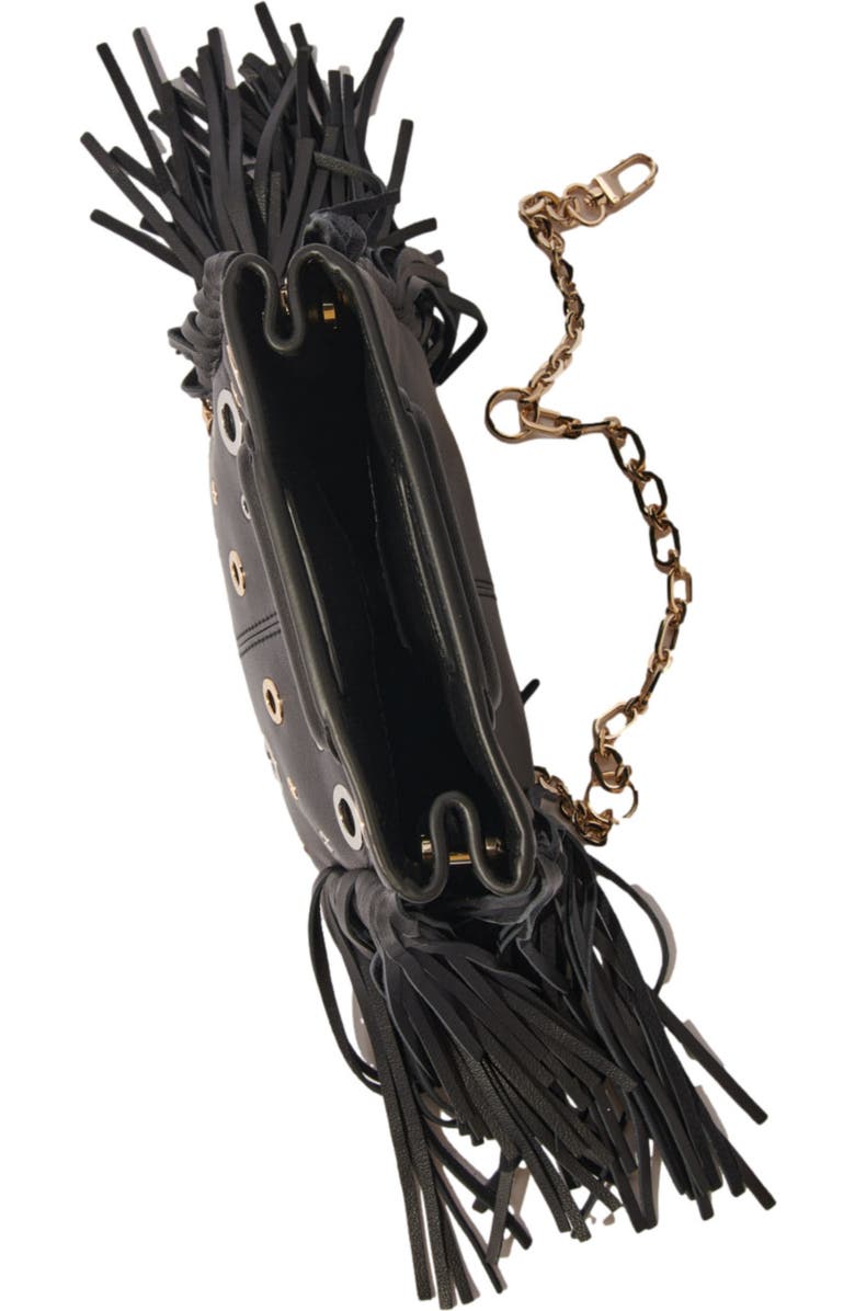 maje Leather M mini bag with eyelets, Alternate, color,