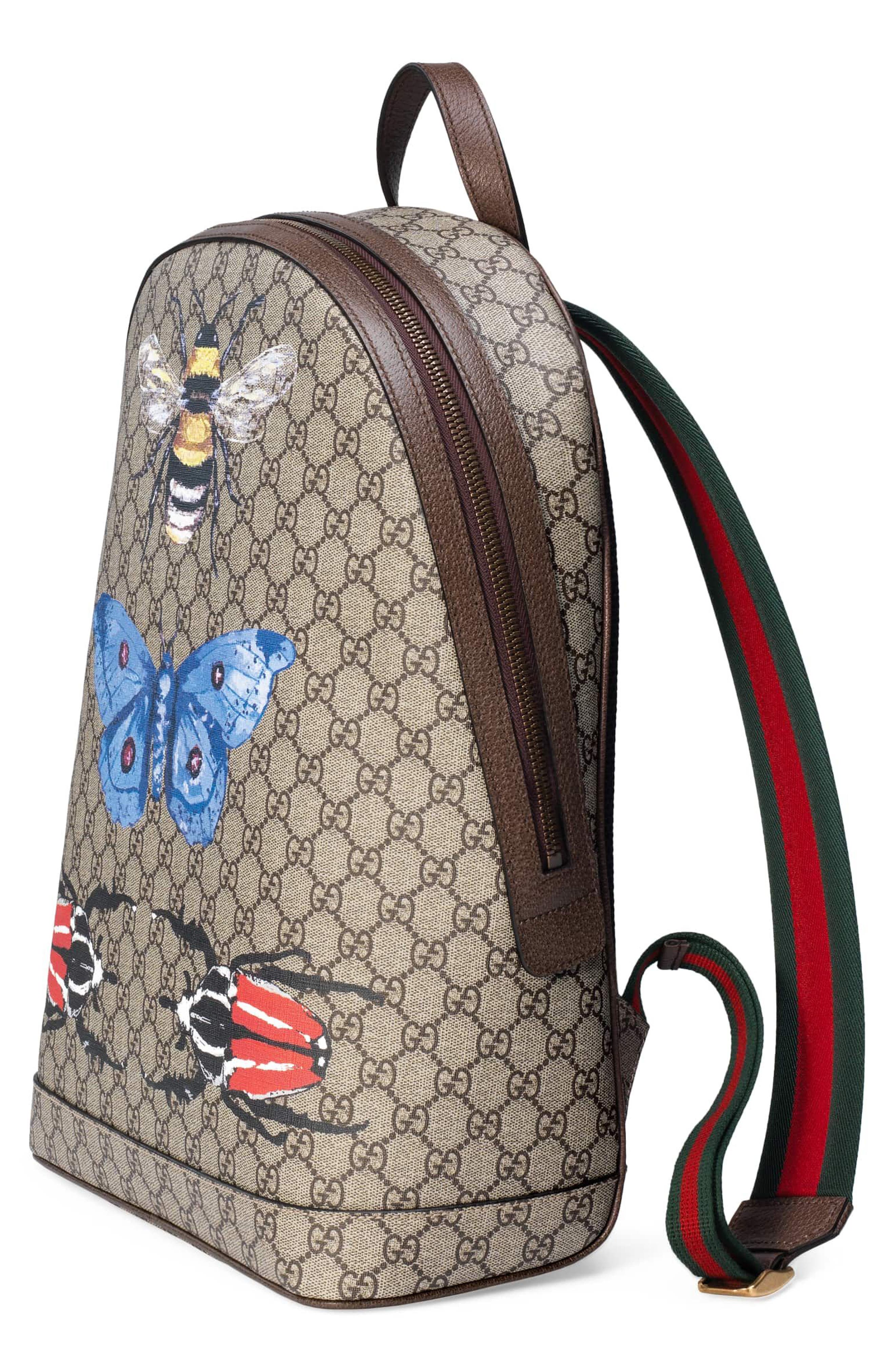 Gucci Insect Print GG Supreme Canvas Backpack (Women) | Nordstrom