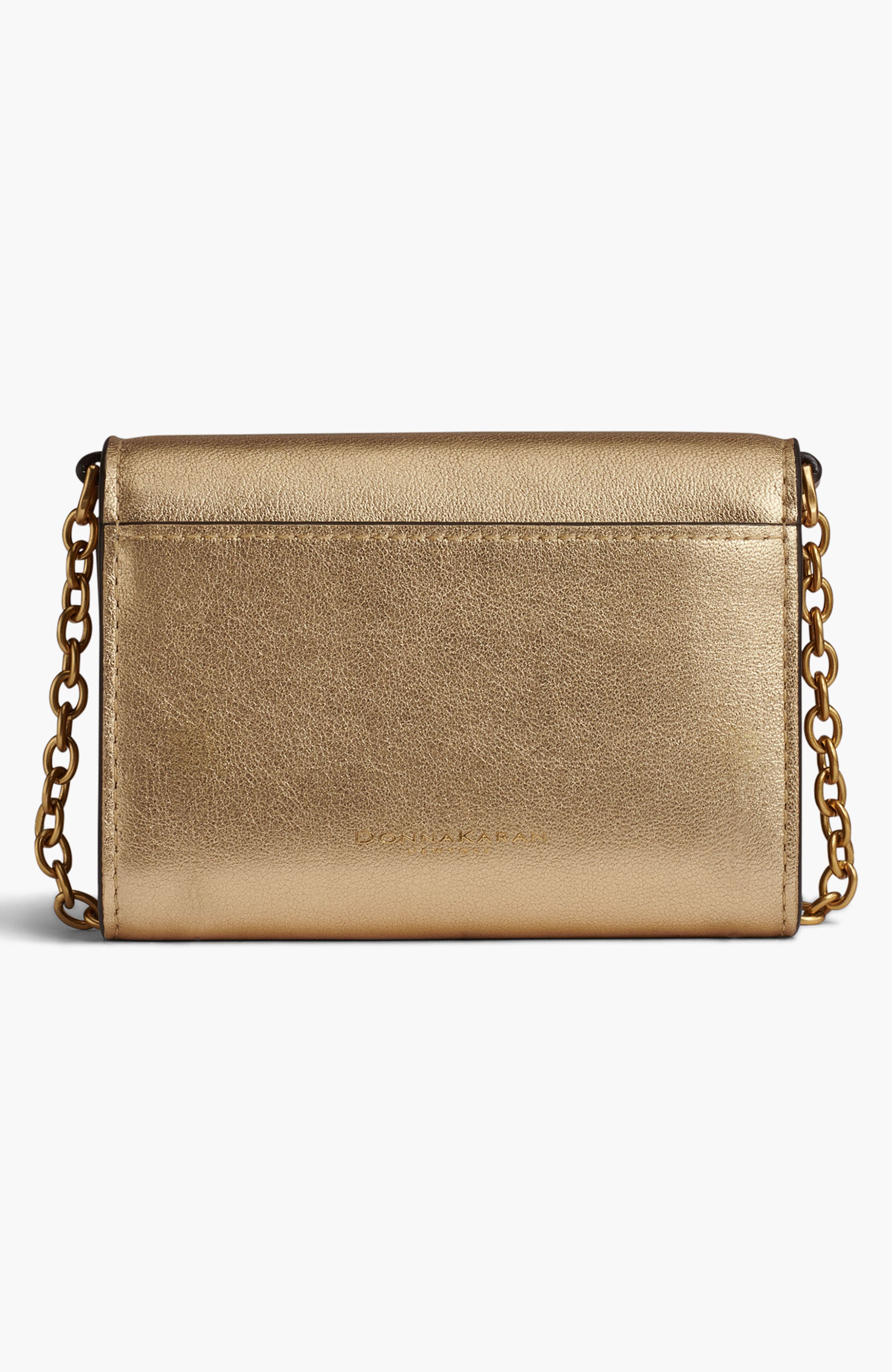 Donna Karan New York Malverne Metallic Wallet On String, Alternate, color, Gold