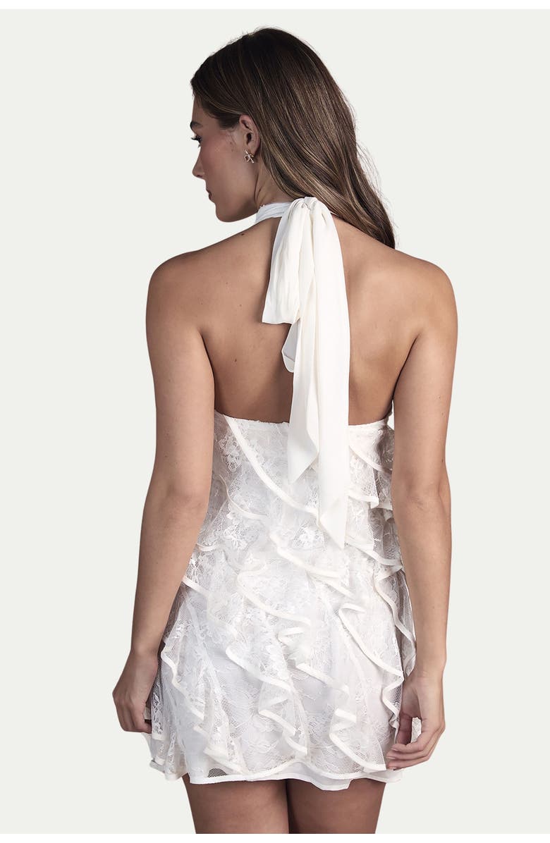 Coast Lace Frill Mini Bridal Dress, Alternate, color, Ivory