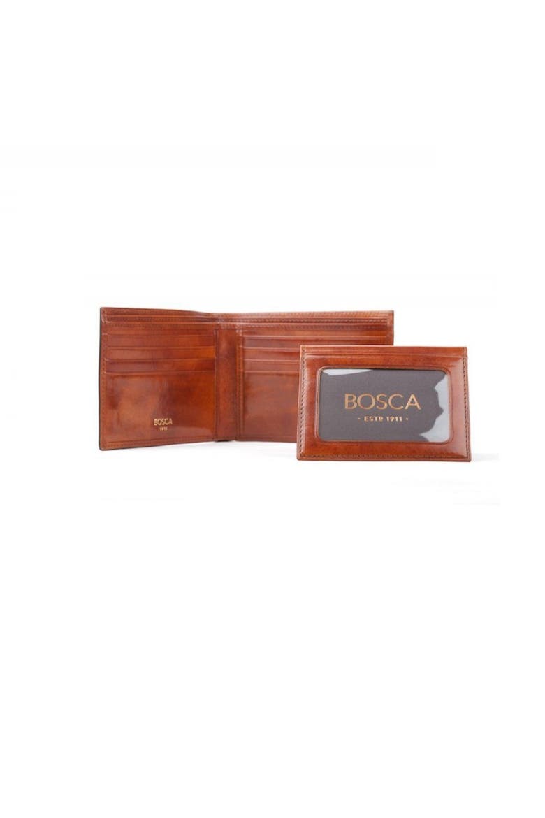 Old Leather Credit Card Wallet With ID Passcase, Alternate, color, Amber