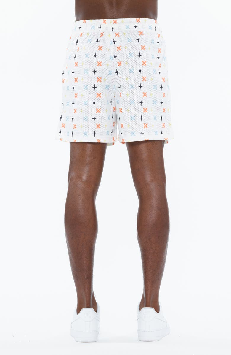Cult of Individuality Geo Print Mesh Shorts, Alternate, color, Cult Repeat Patt Whi