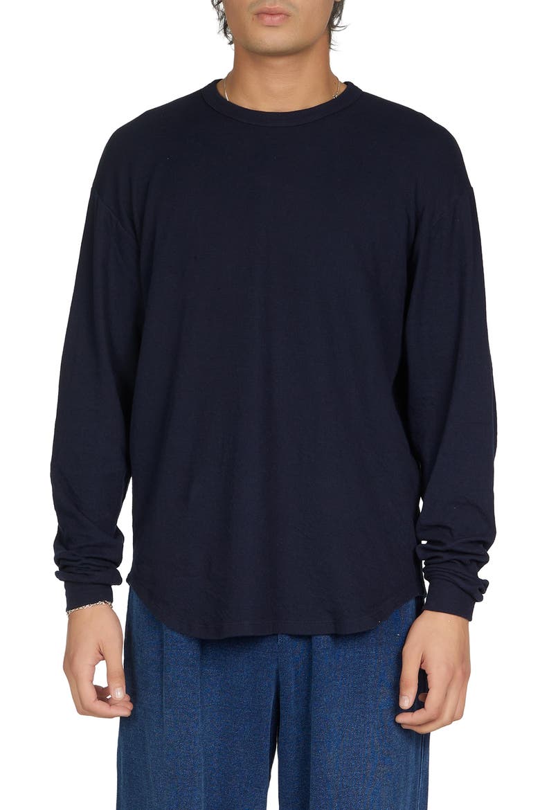 Double Jersey Baseball Hem Tee, Main, color, Navy