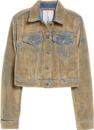 Acne Studios Flocked Denim Crop Jacket